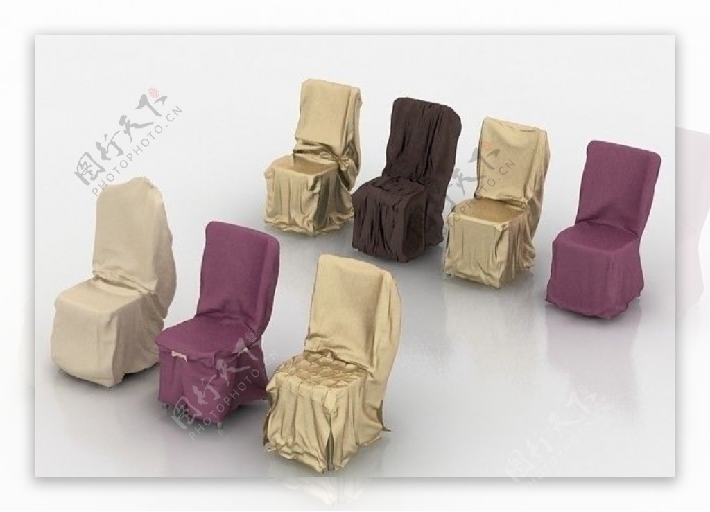 商业场合嘉宾套椅3d模型图片