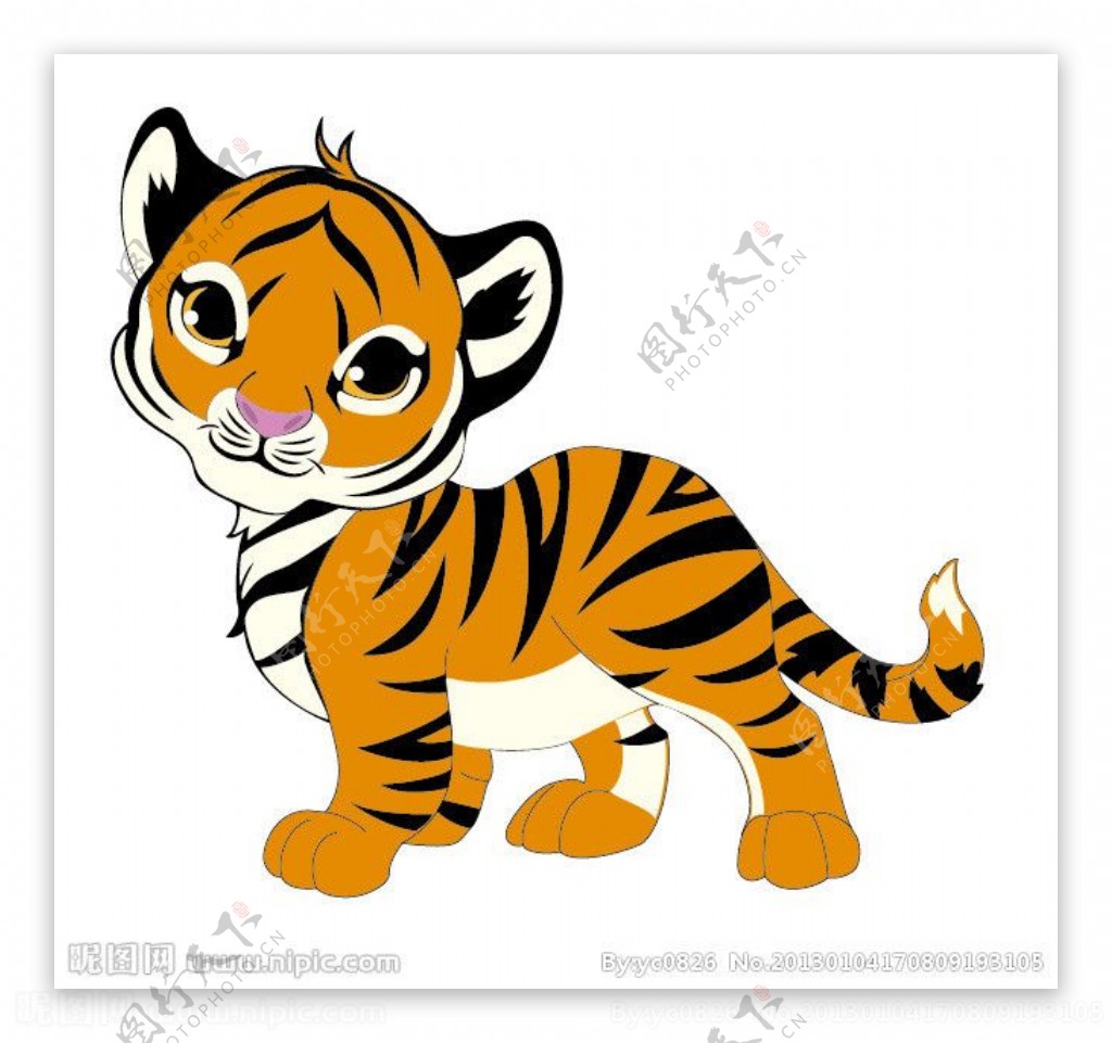 手绘可爱的老虎图片