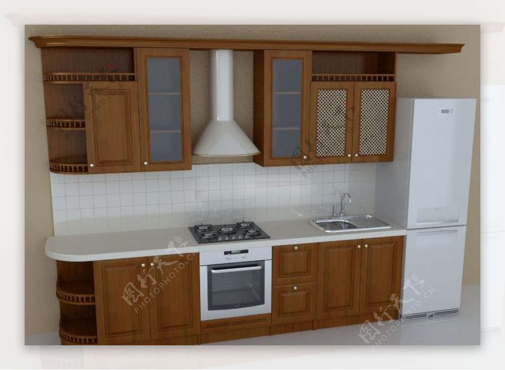 3D整体厨房模型图片