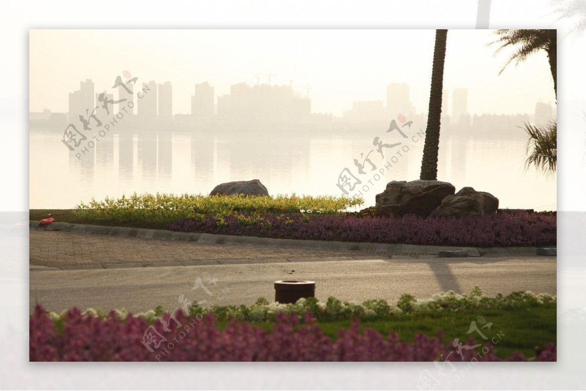 武汉湖边城市图片