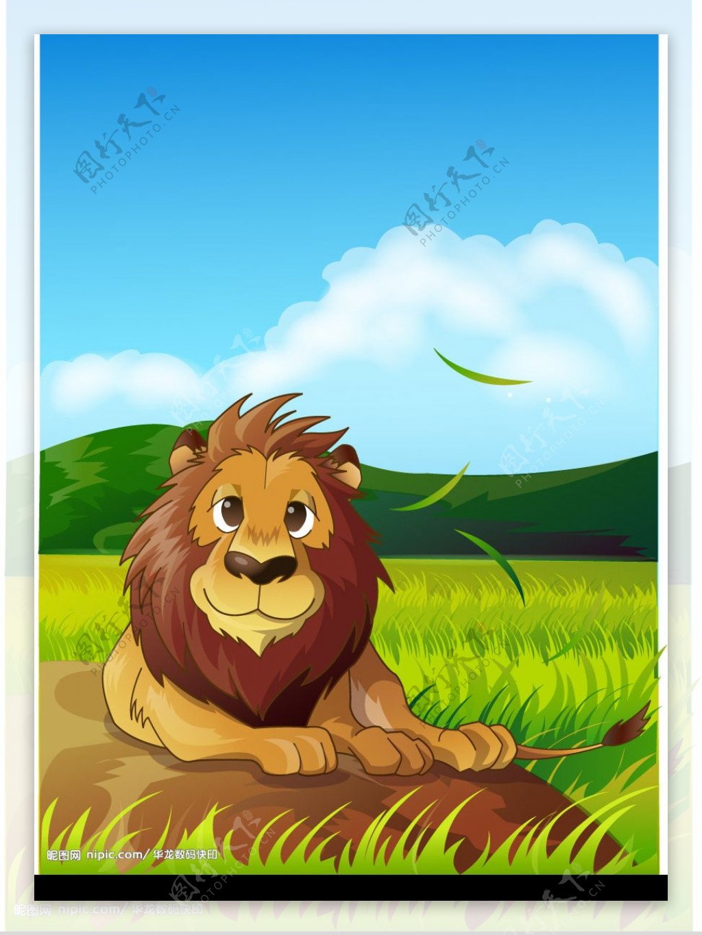 矢量写实动物狮子图片
