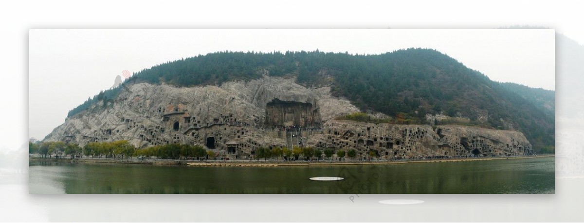 龙门石窟全景图图片