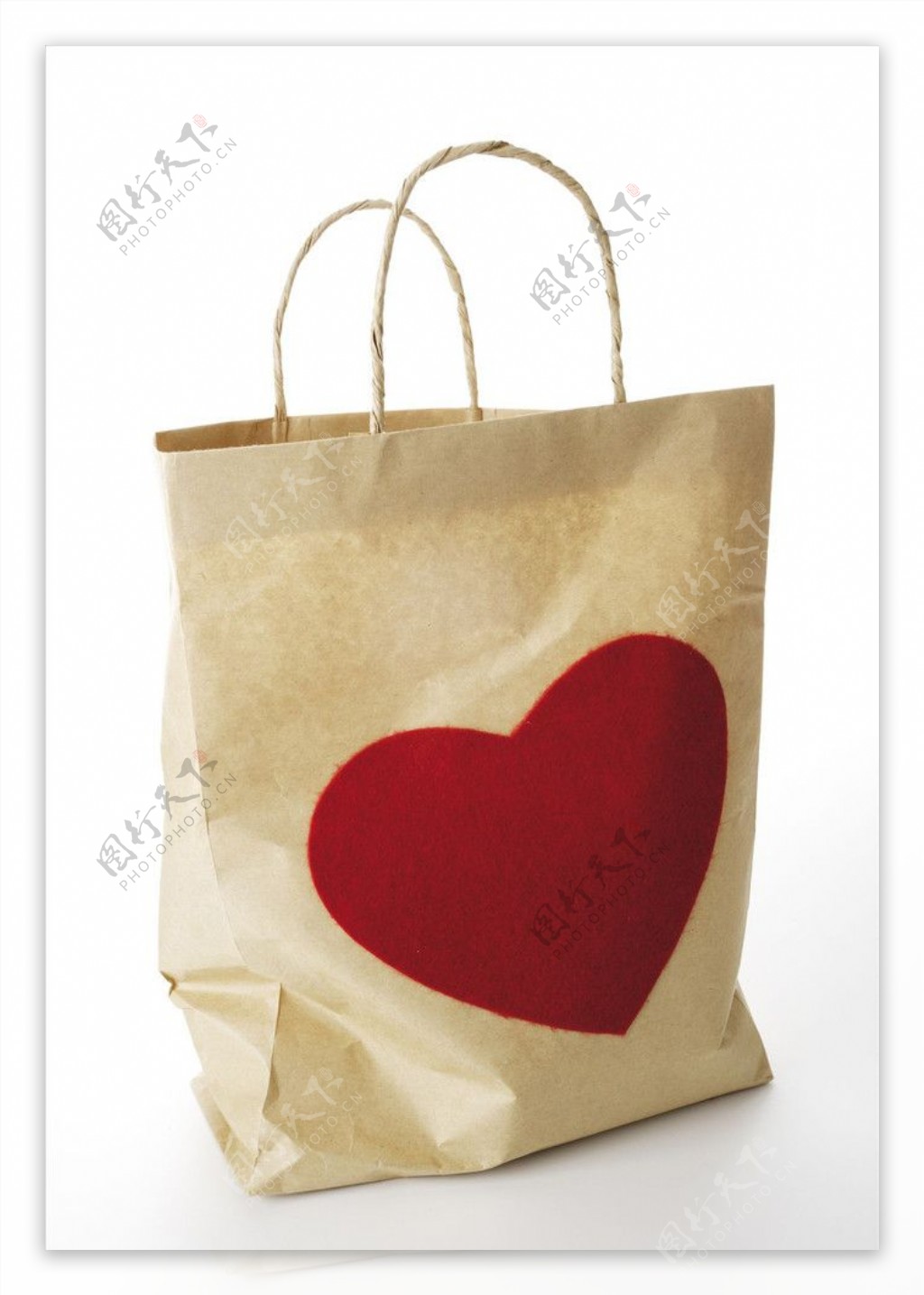 购物袋红色心形图片
