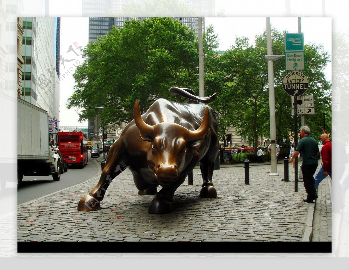 纽约华尔街铜牛图片