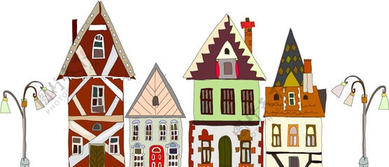 卡通建筑房屋图片