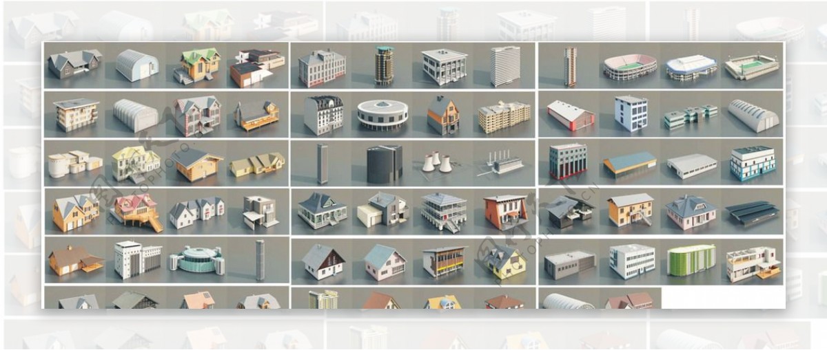 三维建筑模型系列集合图片