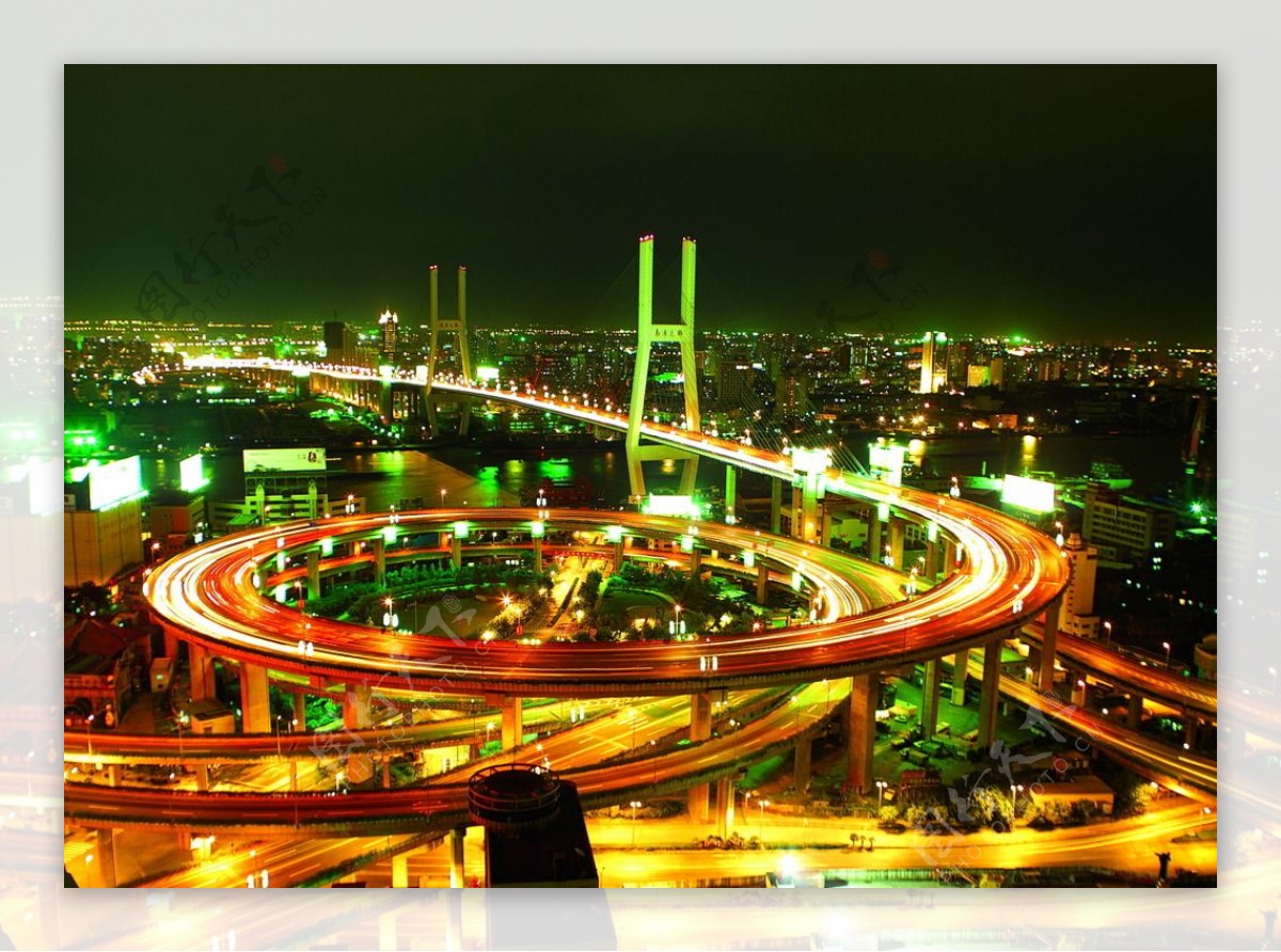 上海夜景高架桥图片