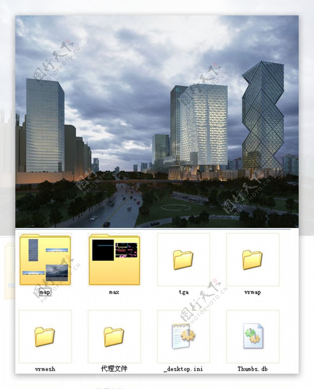 商业广场全套效果图源文件图片
