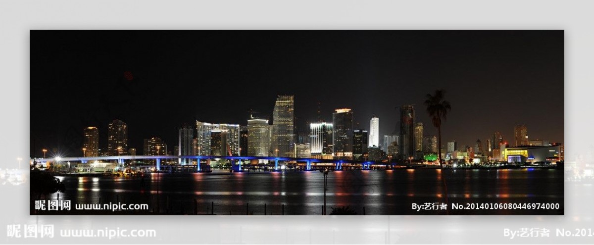 迈阿密城市夜景图片