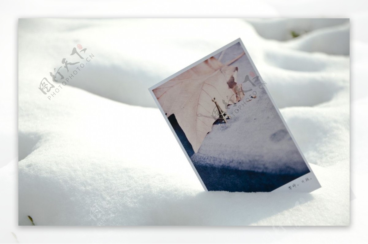 雪与明信片图片