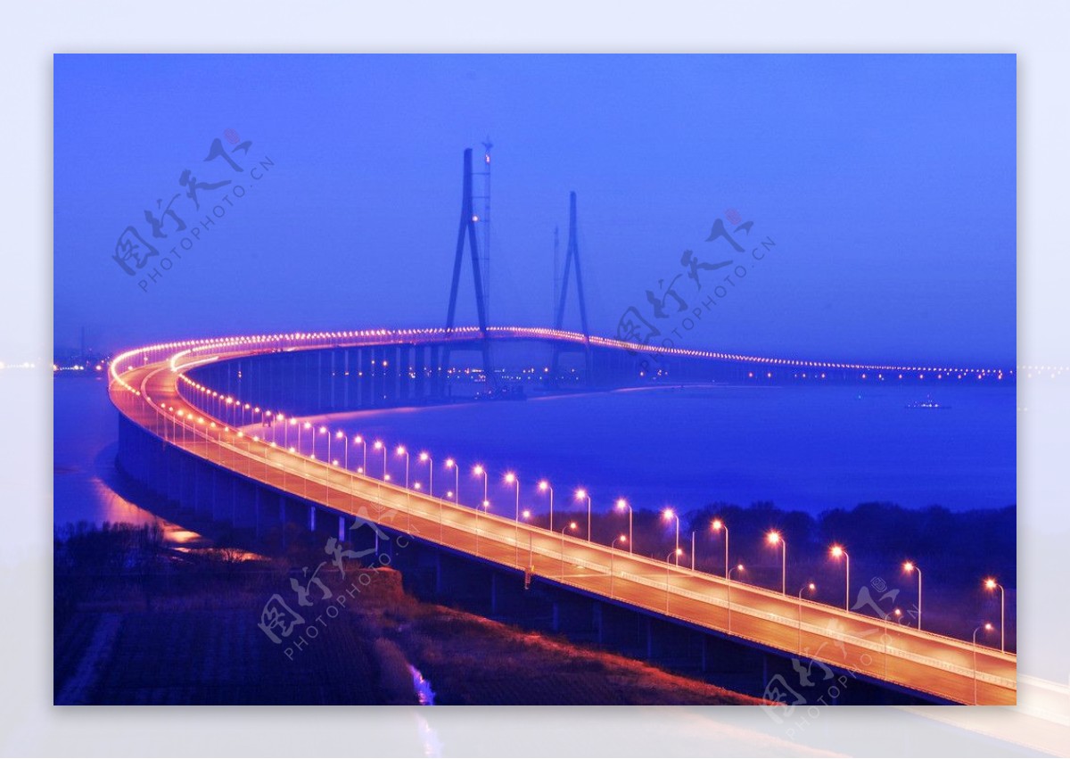 苏通大桥夜景图片