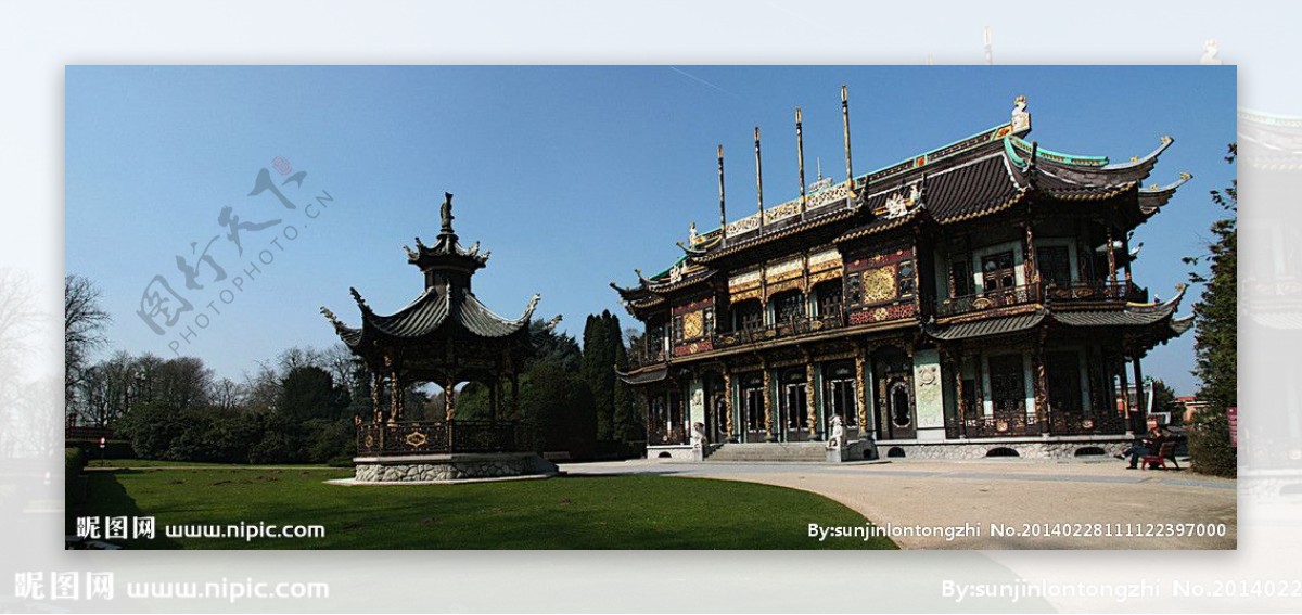 布鲁塞尔拉肯皇宫区中国式建筑图片