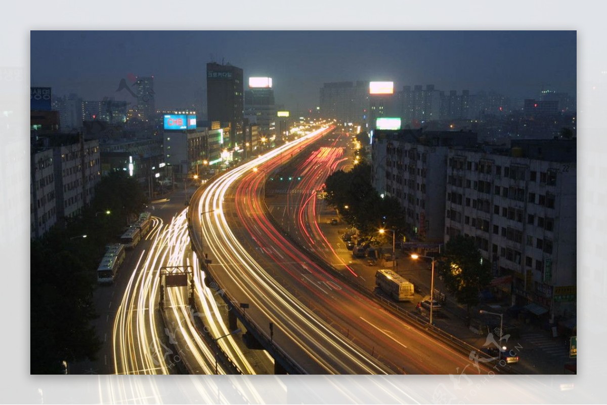 城市公路夜景图片