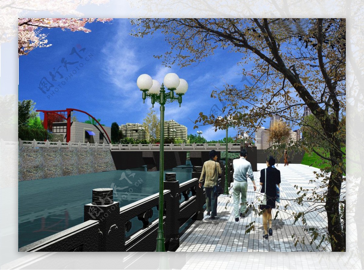 城市水闸环境规划效果图片