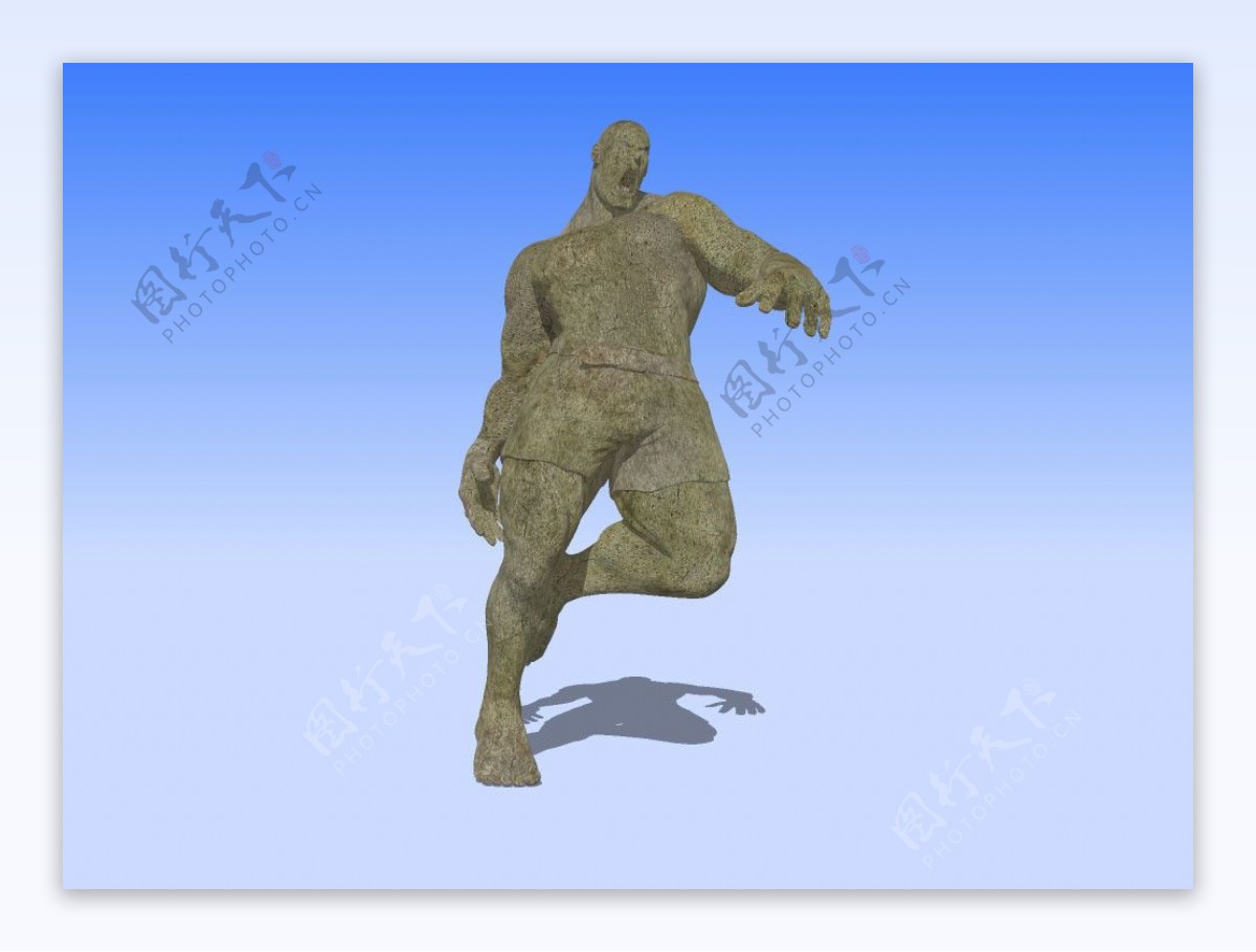 石雕猛男3D裸模图片