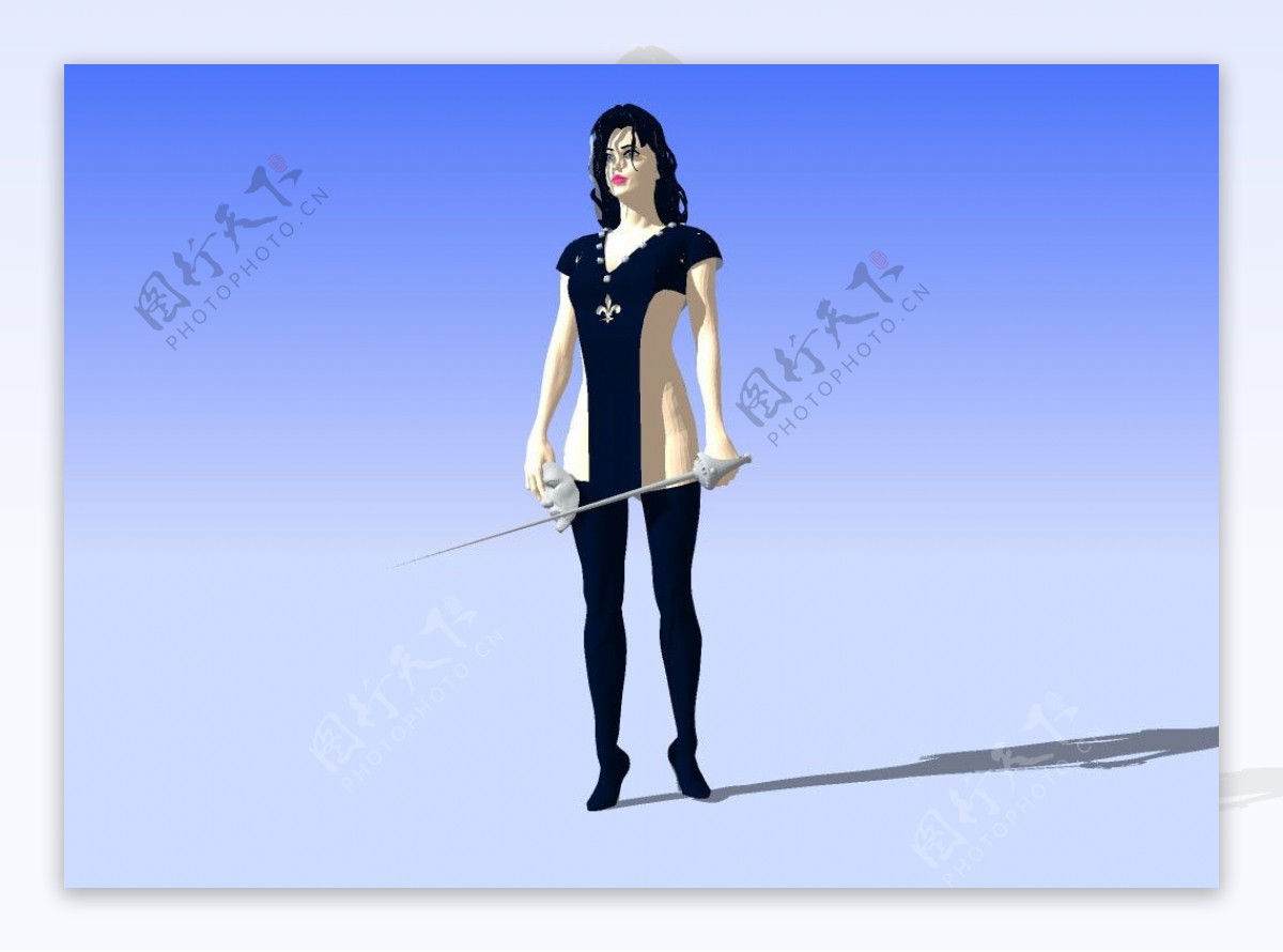 女剑客3D模型图片