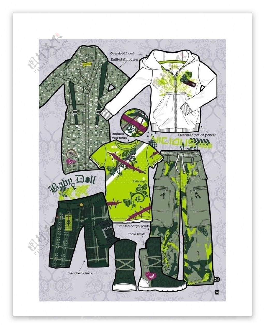 服装设计手稿针织运动服系列图片
