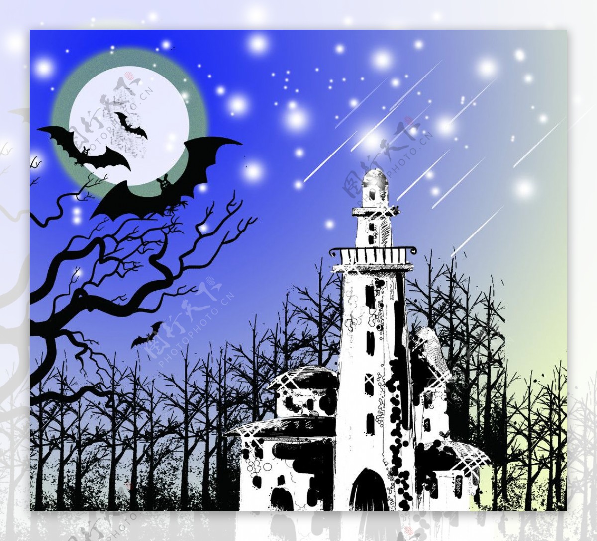 月夜城堡图片