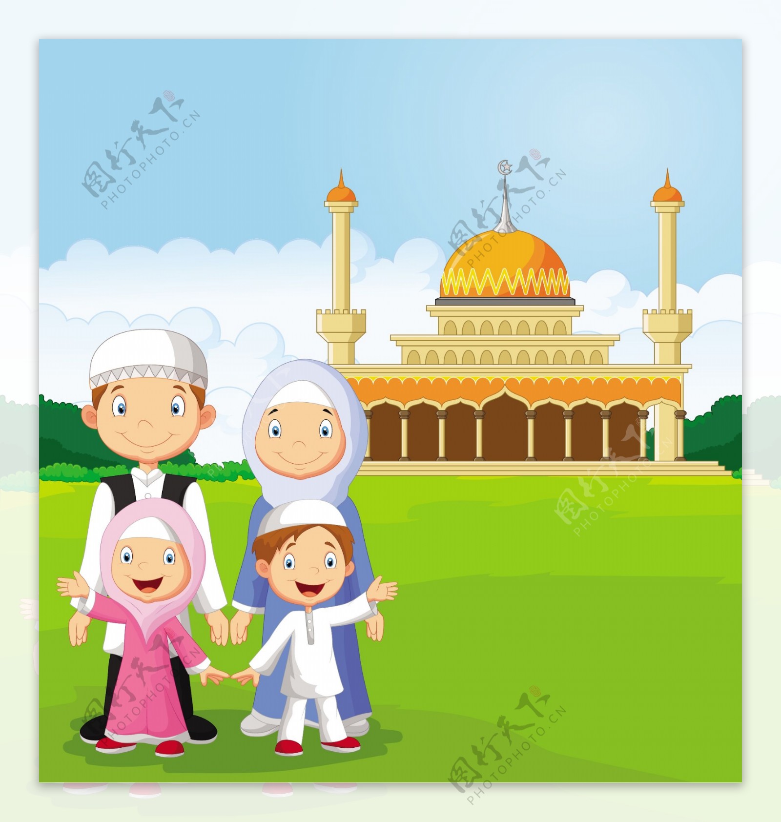 穆斯林家庭图片