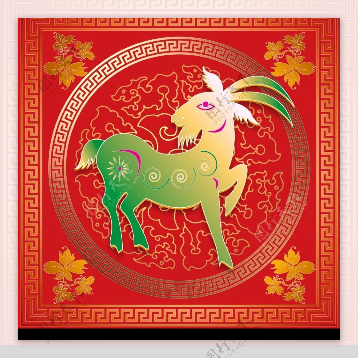 羊年春节门画图片