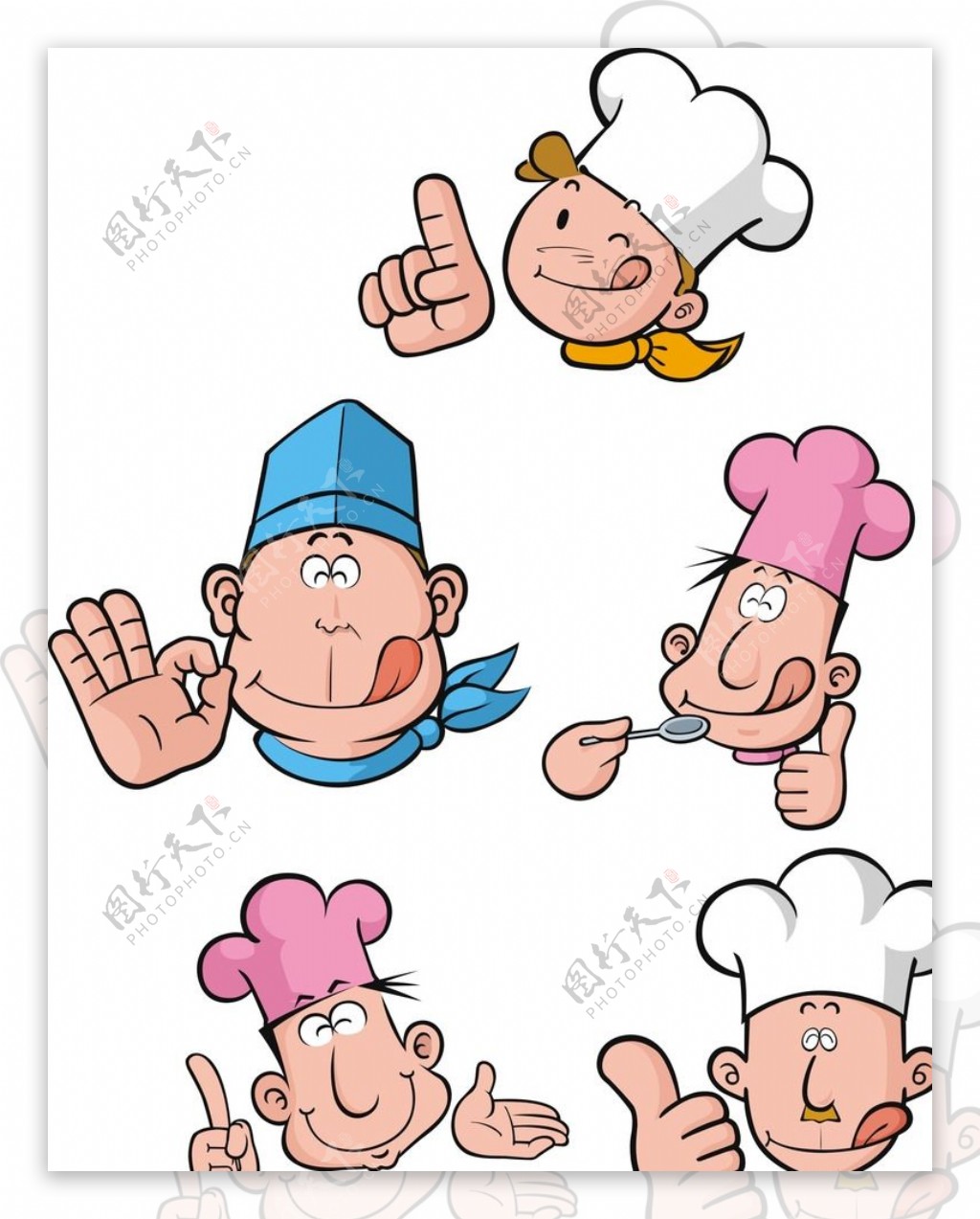 卡通厨师手势图片