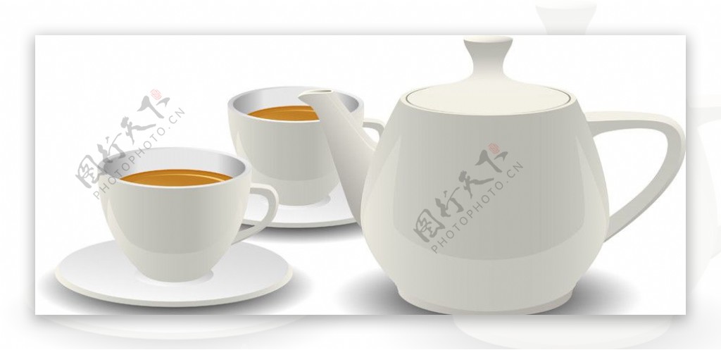 白瓷茶具图片