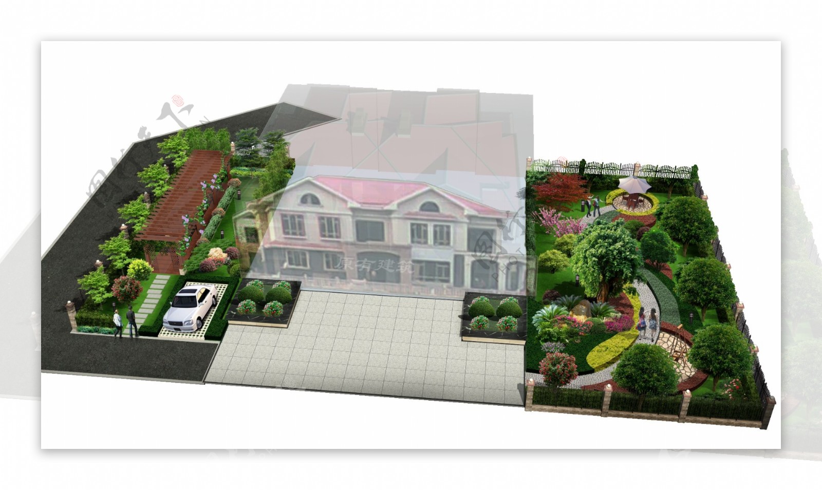 别墅绿化设计图片