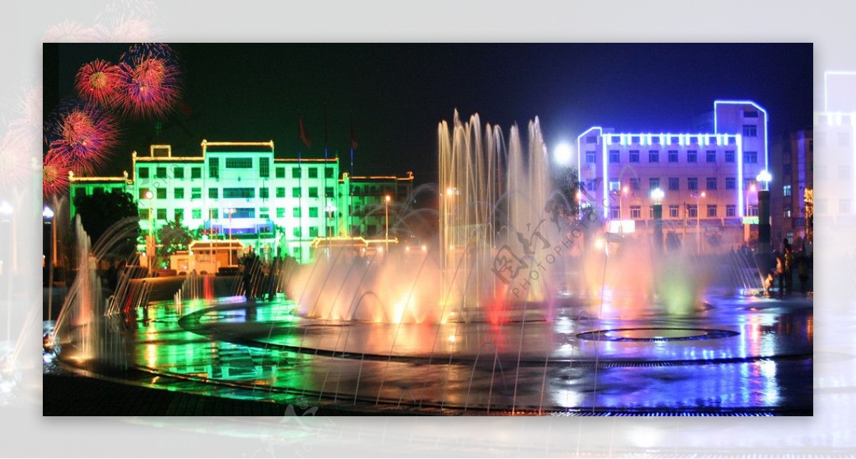 徽州区广场夜景图片