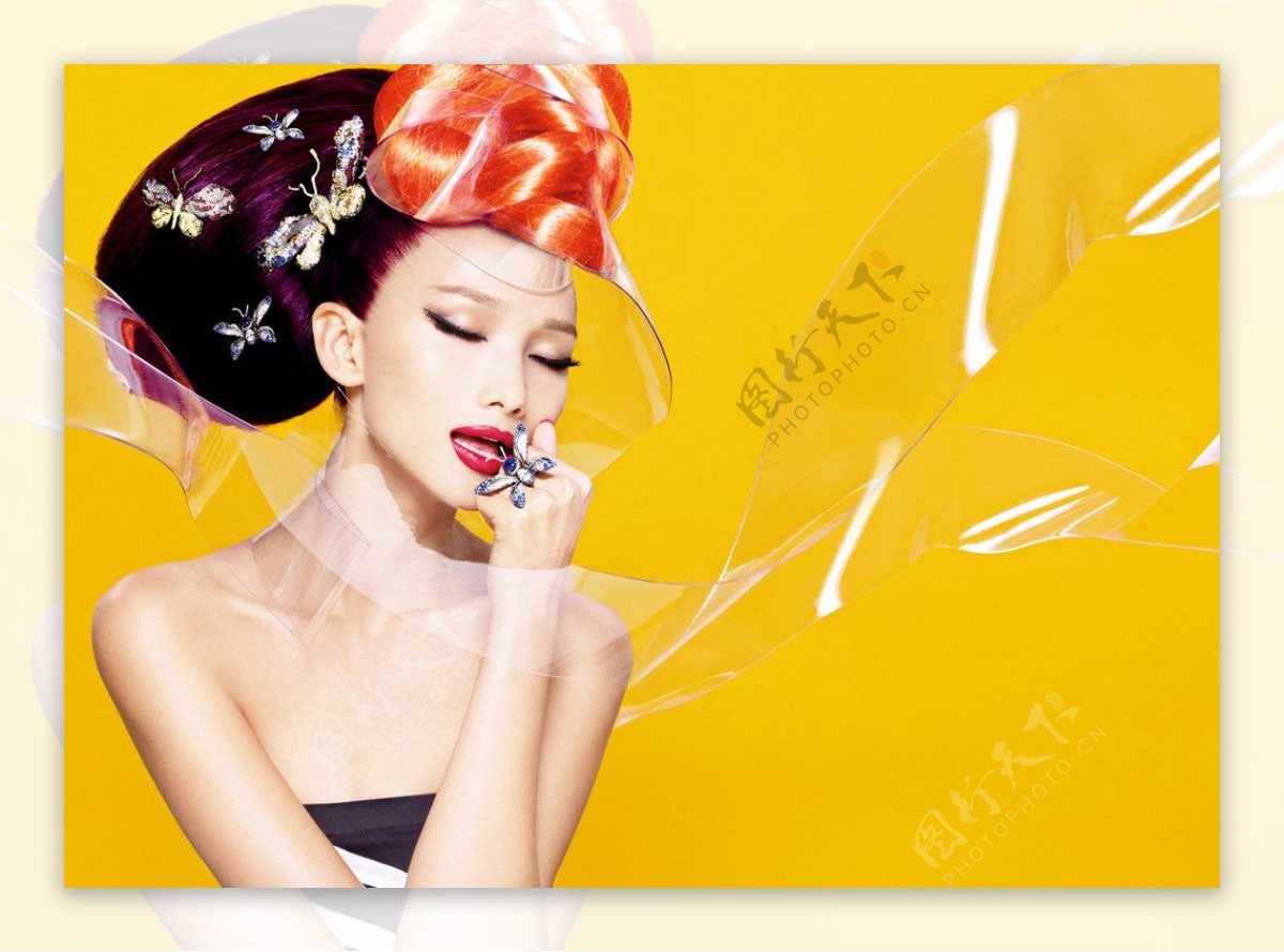 黄超燕炫彩妆平面造型摹本图片