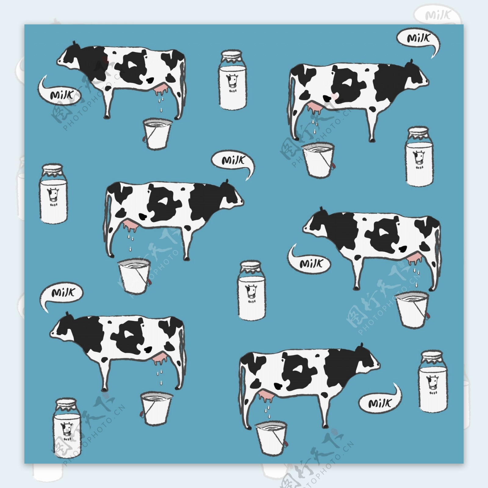 奶牛图案设计图片