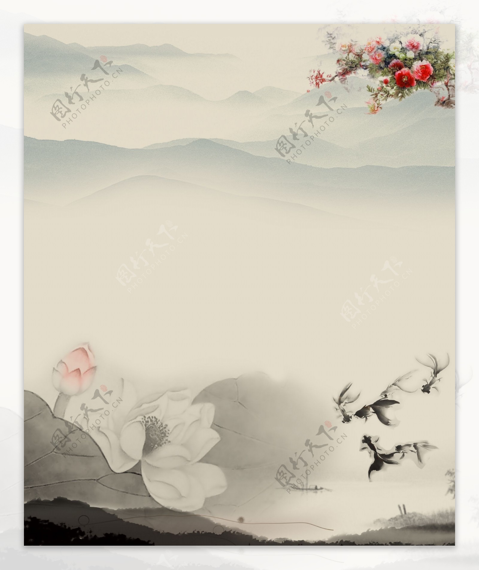 中国风山水水墨图片