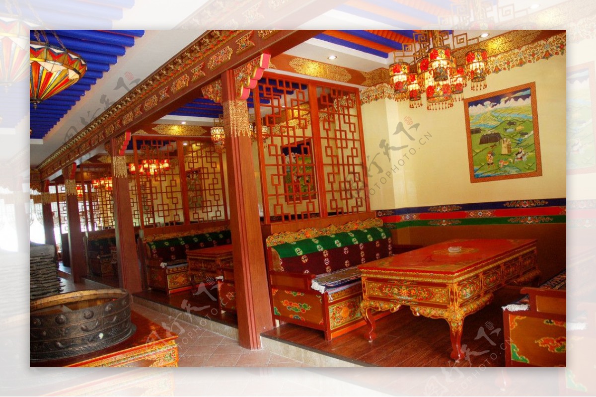 藏式酒店茶座图片