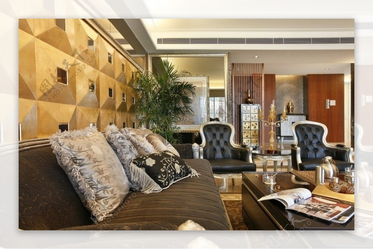 古典样板房客厅沙发图片