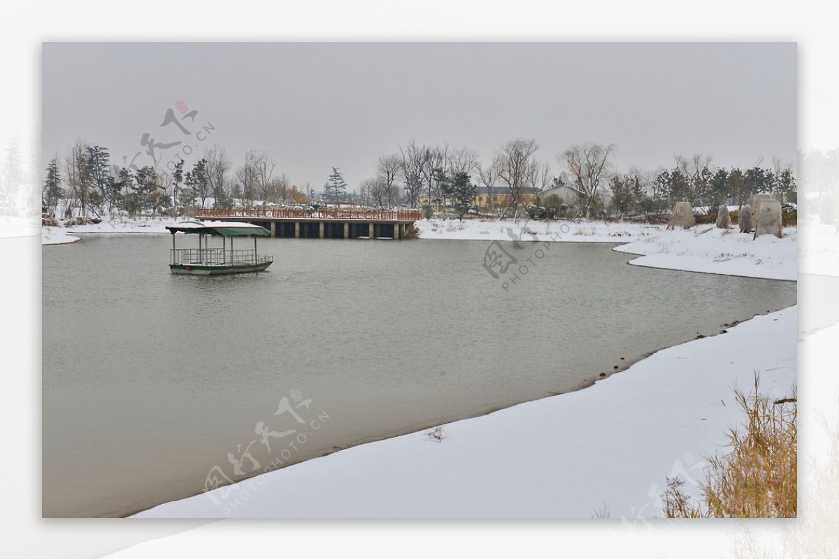 沂河雪景图片