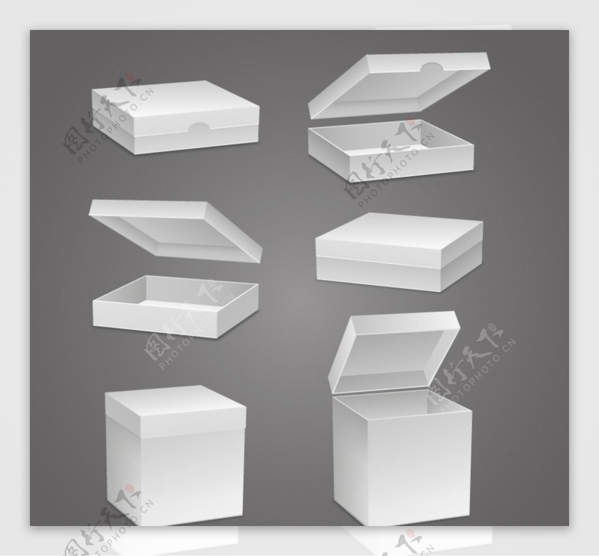 立体空白纸盒设计矢量图片