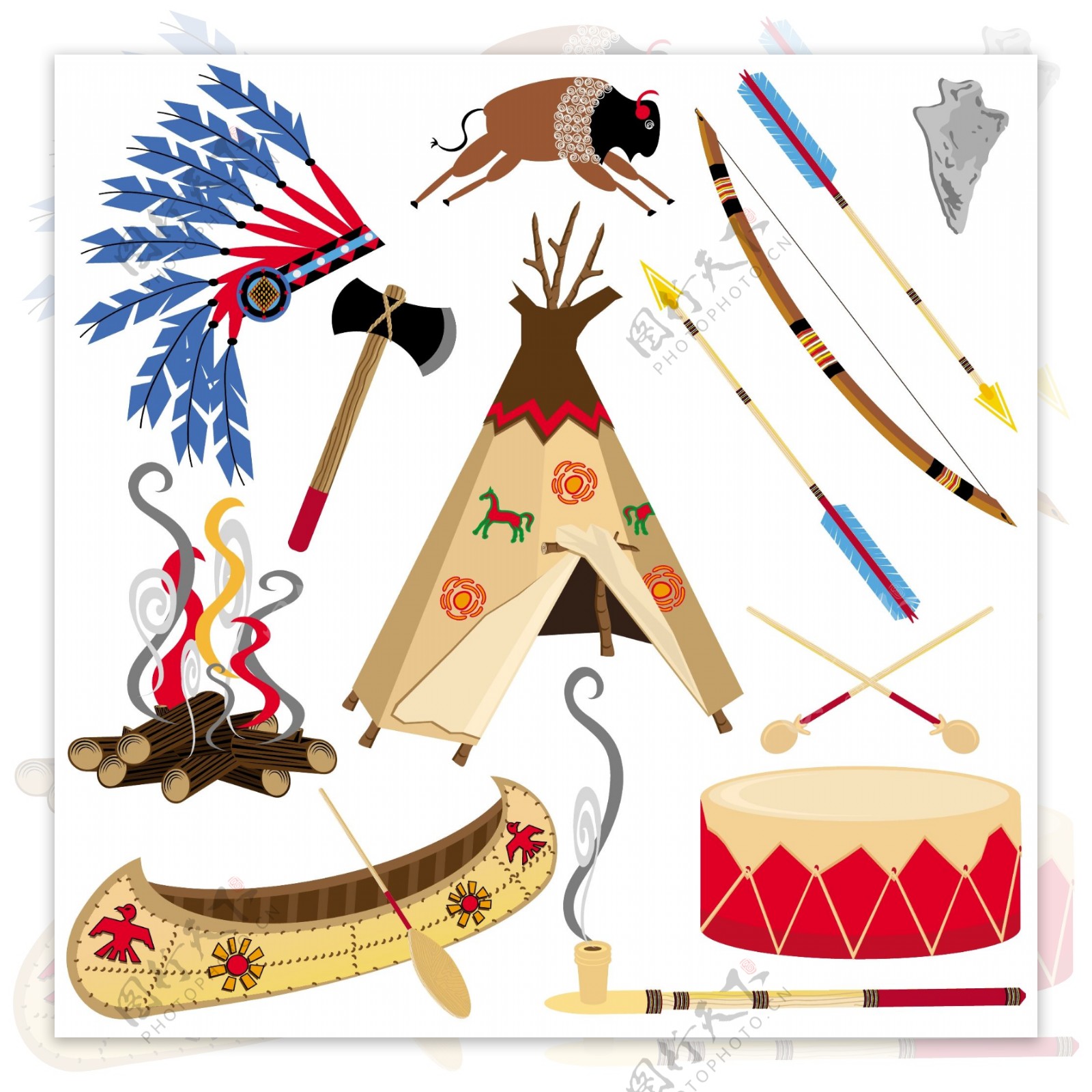 美国土著印第安人图标图片
