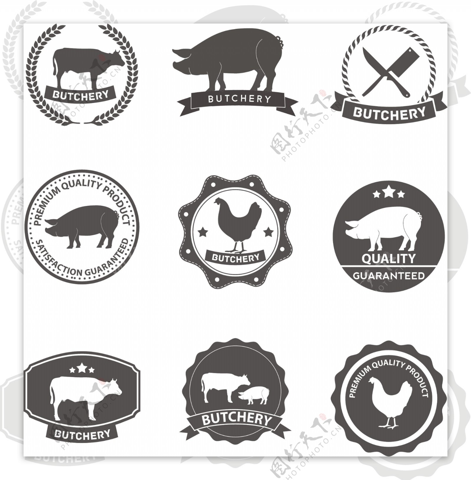 肉食图标肉类标志图片