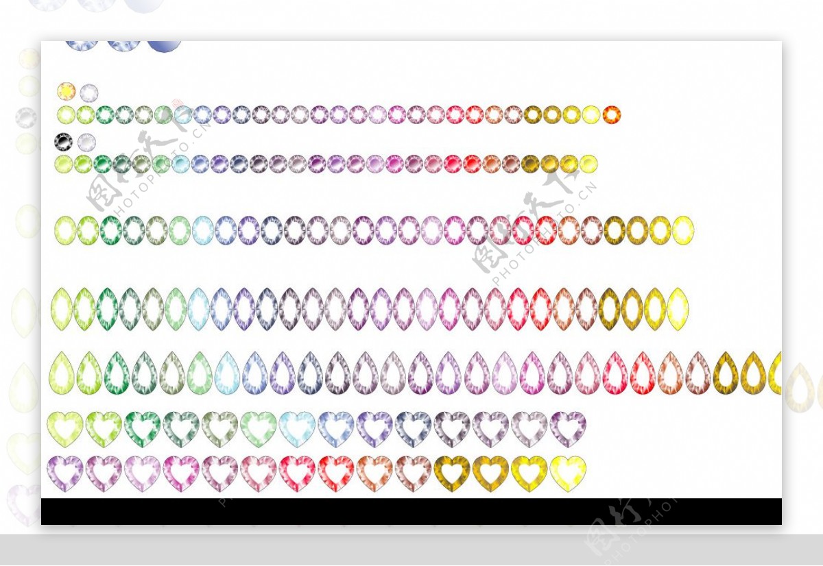 多種顏色鑽石矢量图图片