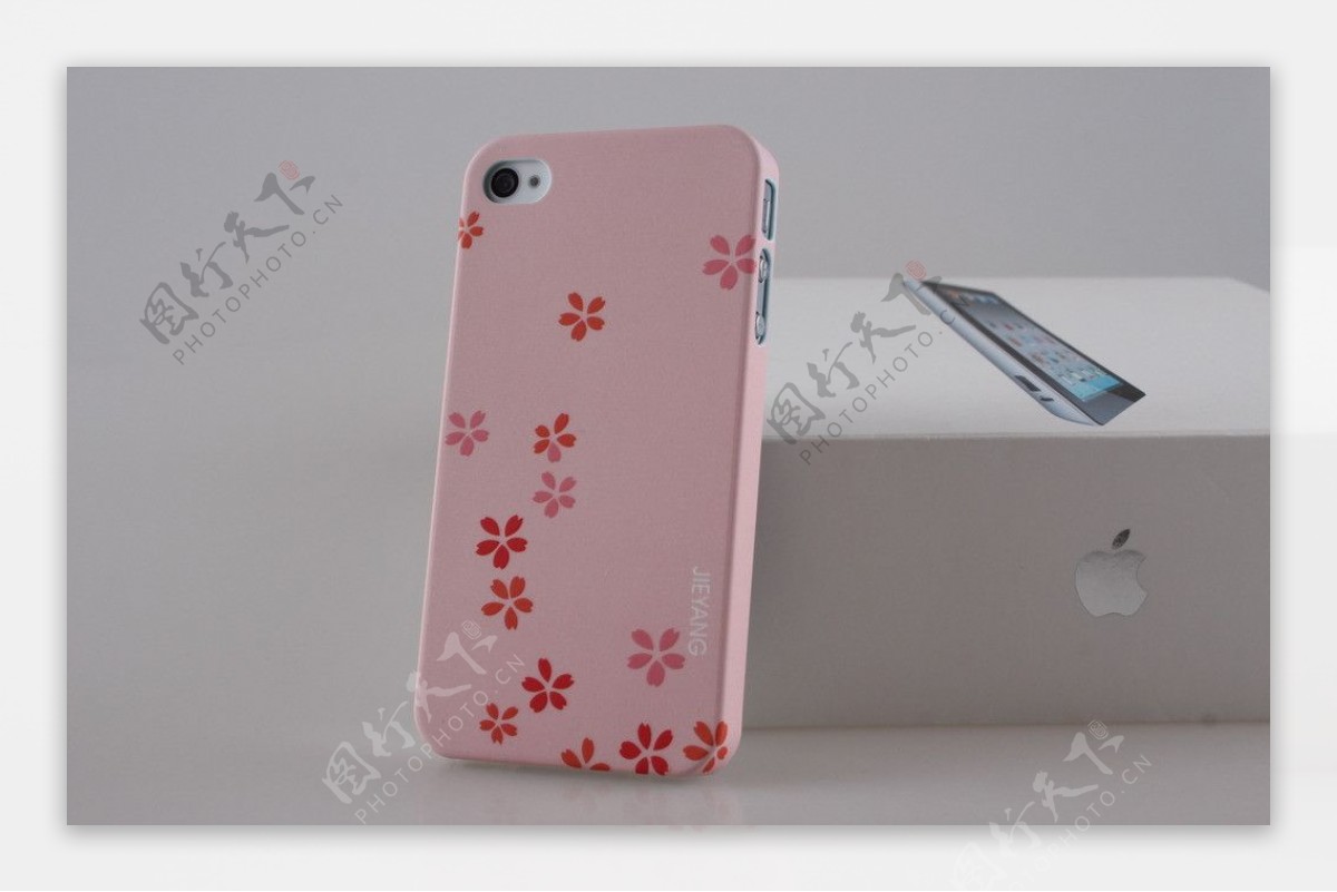 可爱小花苹果手机保护壳粉红色图片