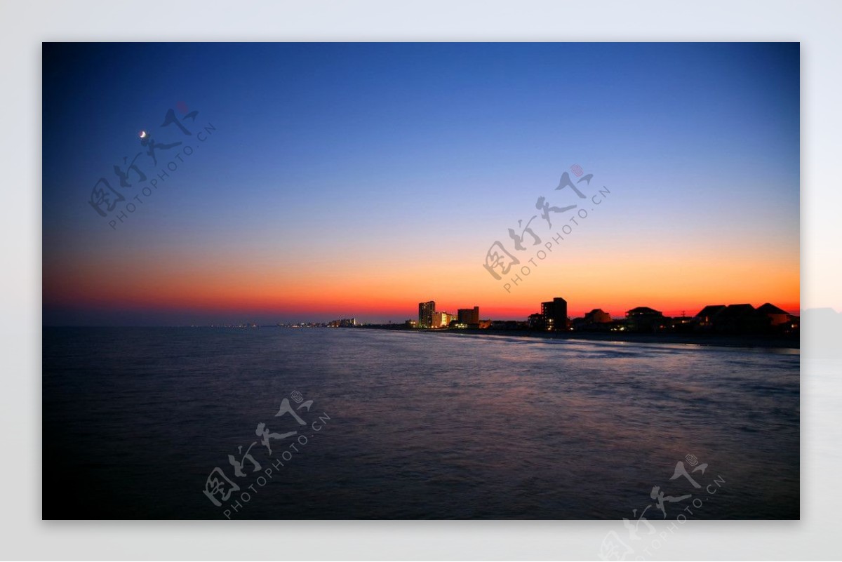 海岸夕阳风光图片