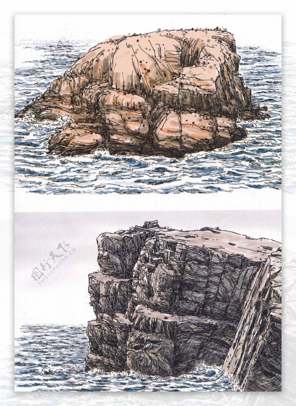 海上岩石图片