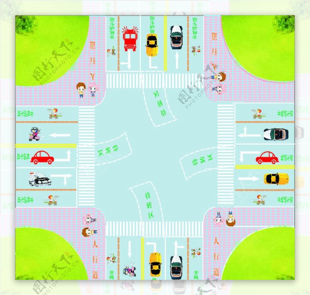 交通十字路口图片