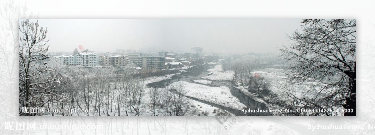 江口雪景图片