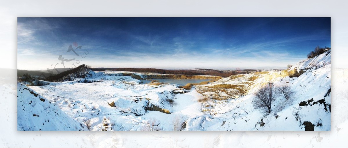 冰冻湖风景摄影图片