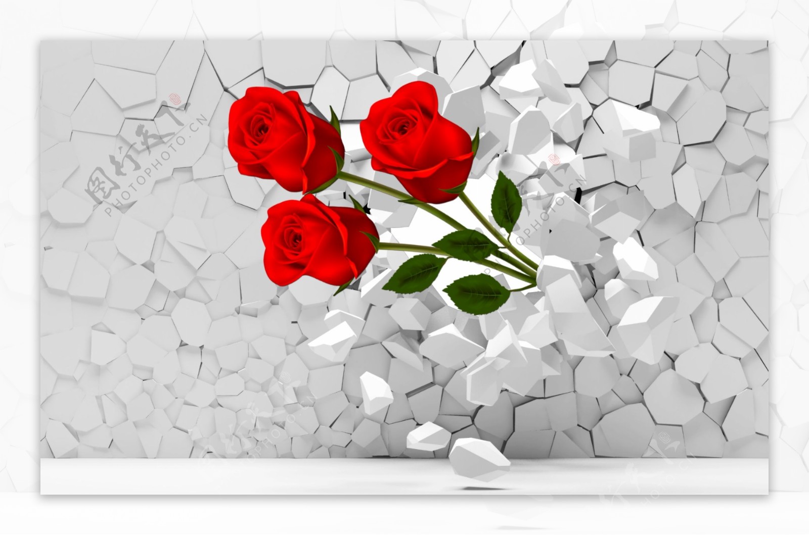 3D玫瑰花背景图片