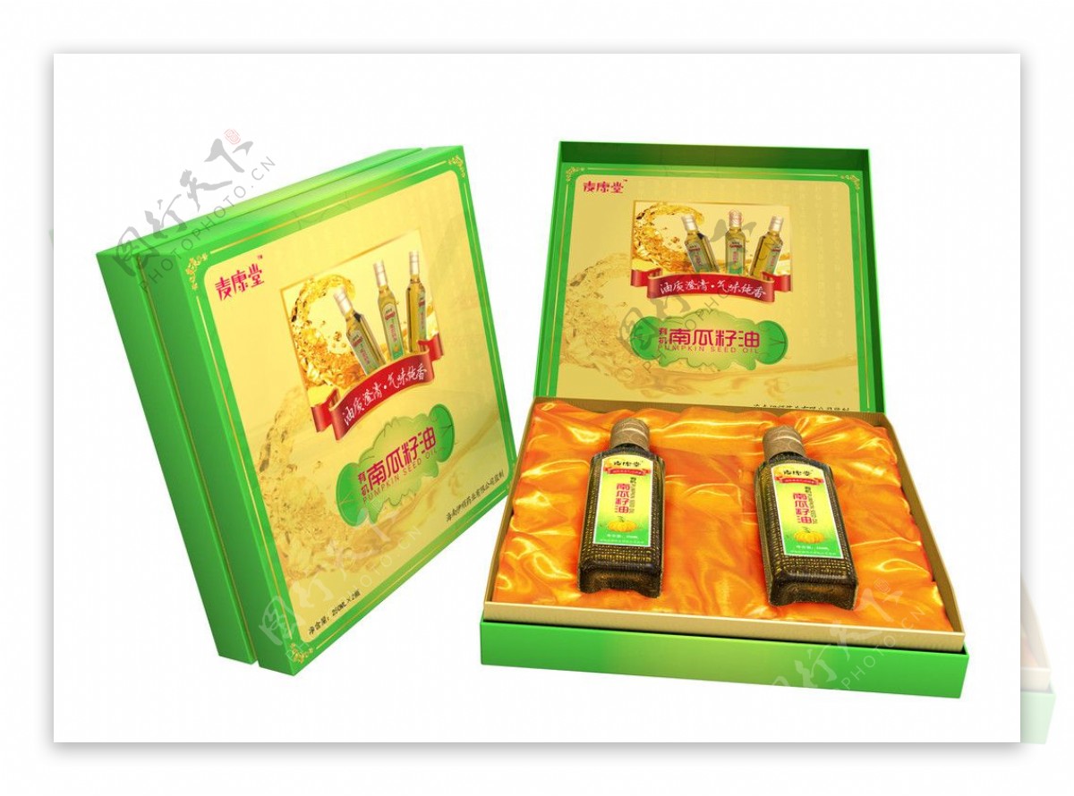 南瓜籽油礼盒设计图片