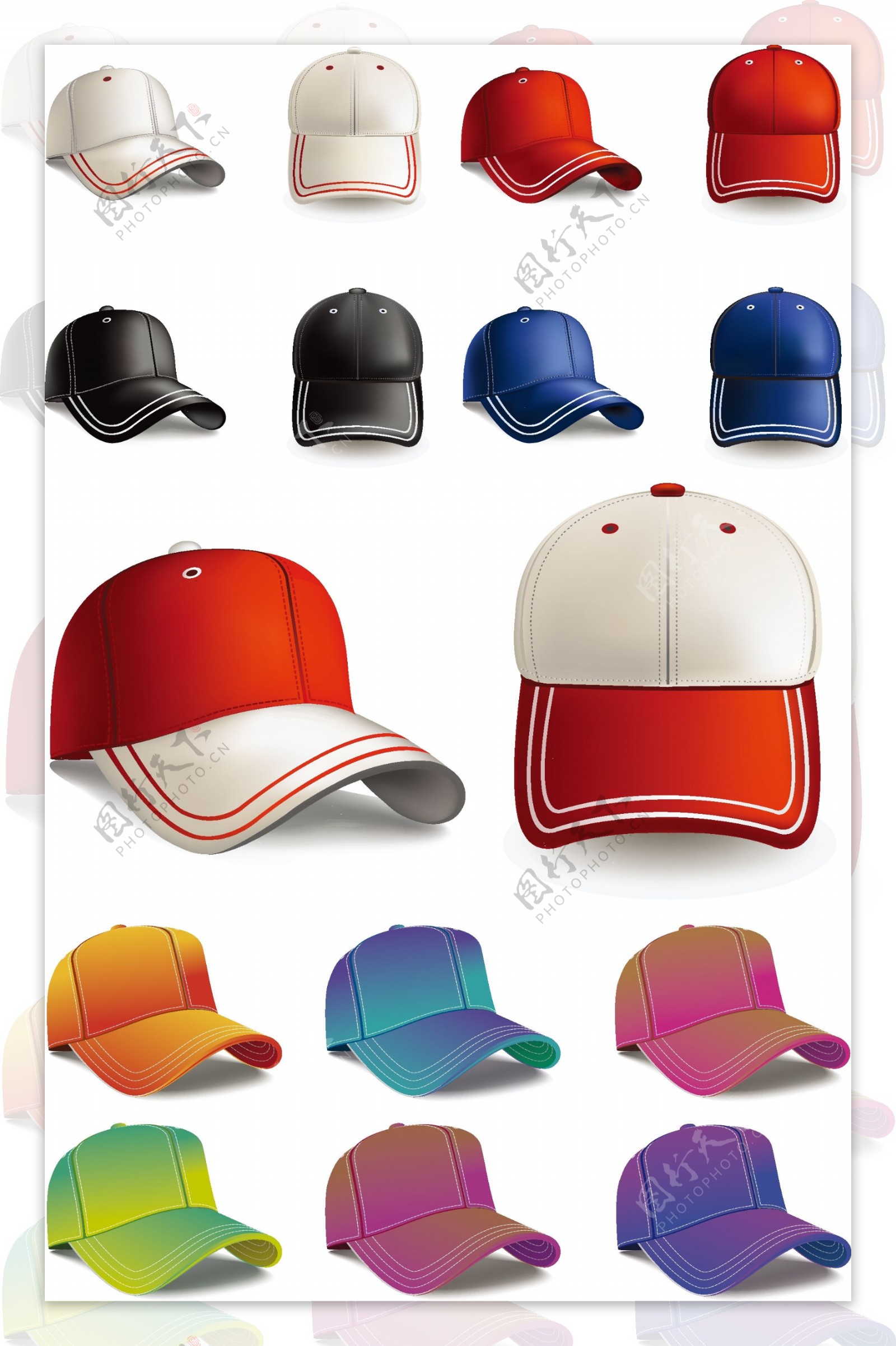 时尚棒球帽矢量图图片