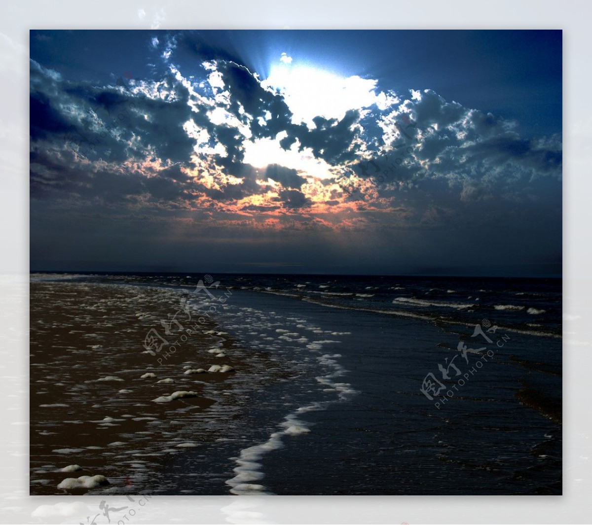 海洋落日图片