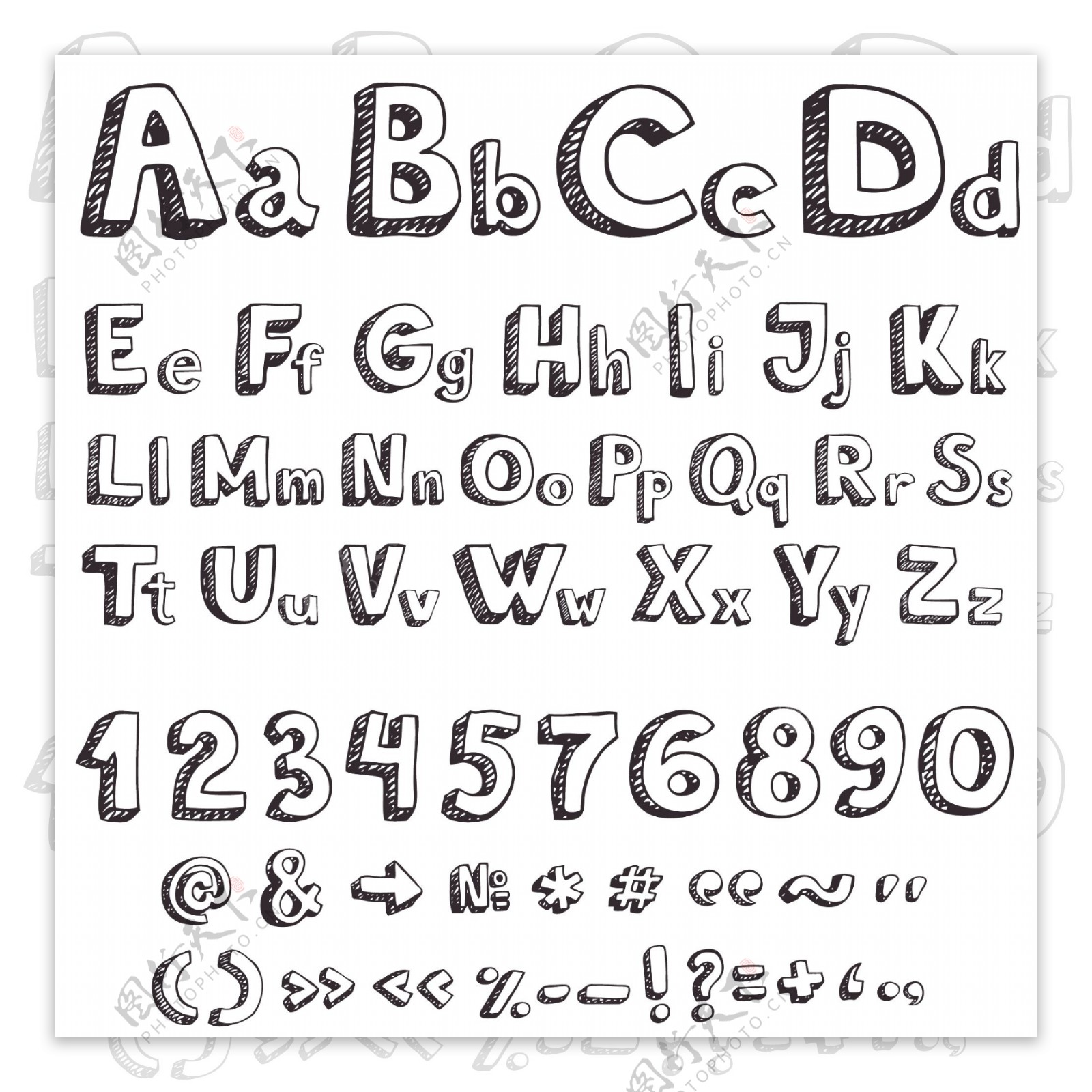 3D立体英文字体设计图片