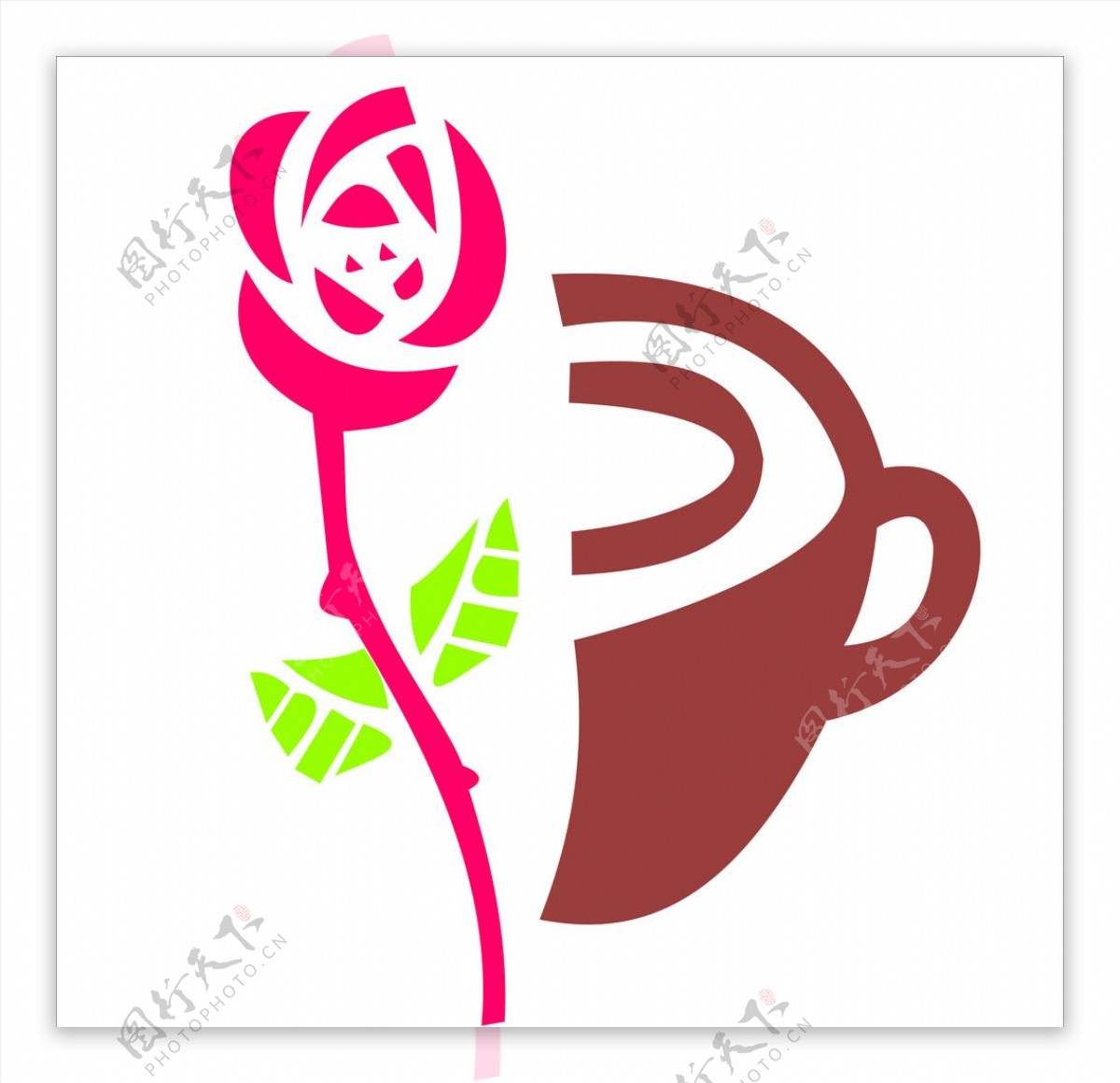 玫瑰与咖啡图片